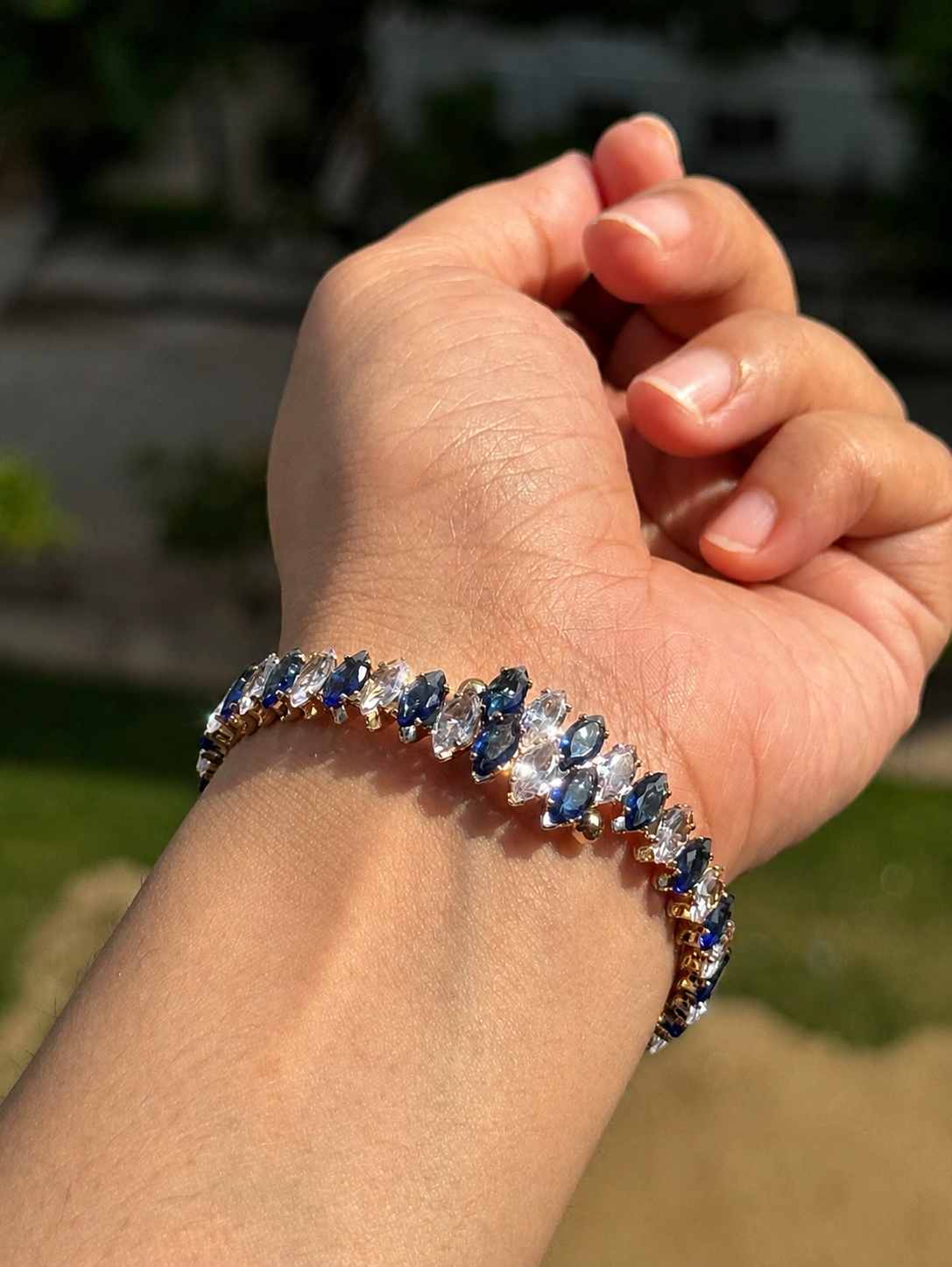 18K Gold Plated Zircon Marquise Cut Bracelet