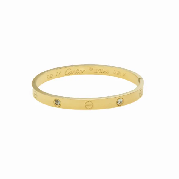 Cartier Inspired Half Stone SS Cuff