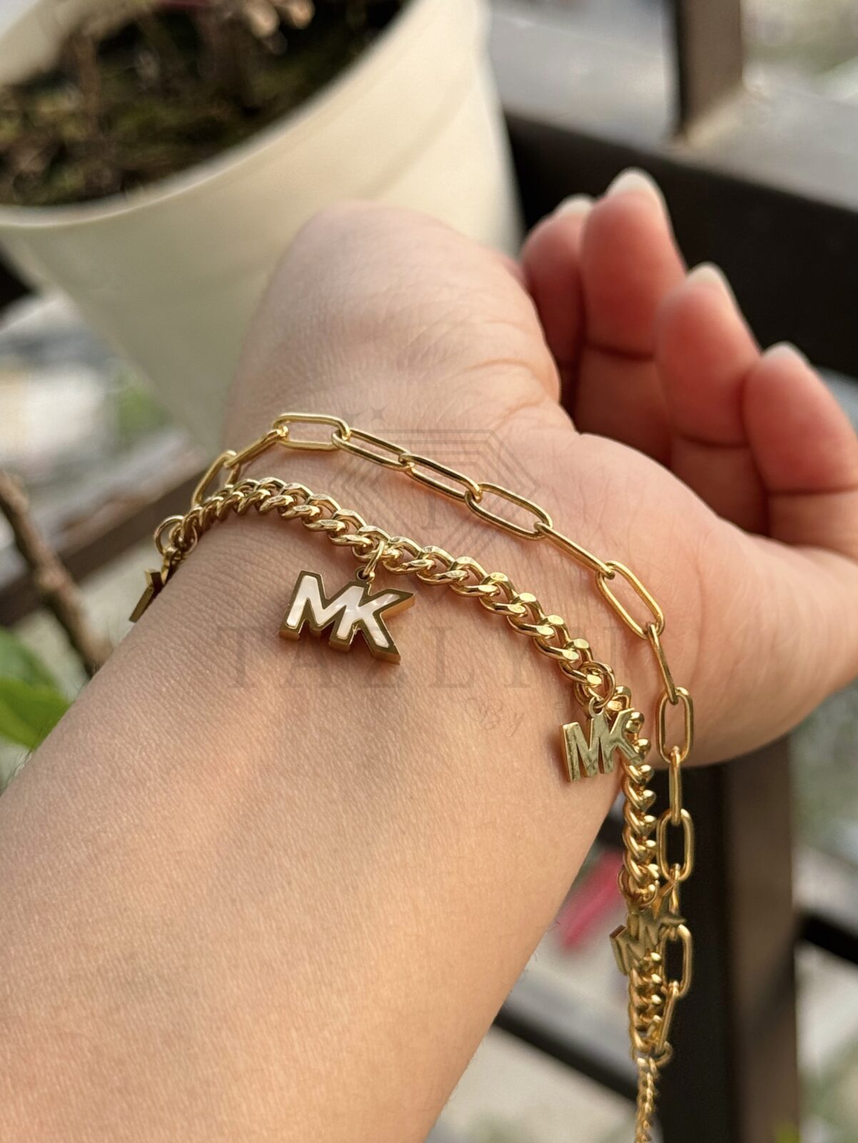 MK Inspired Double Layer Chain Bracelet